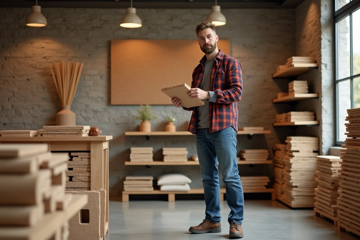 Homme vérifiant un échantillon d