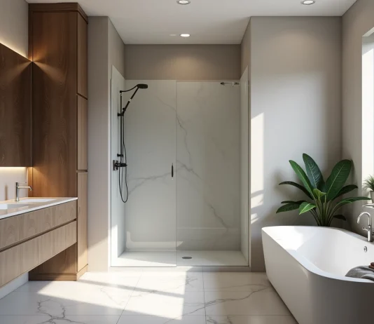 Créer une douche ordonnée et élégante sans perçage