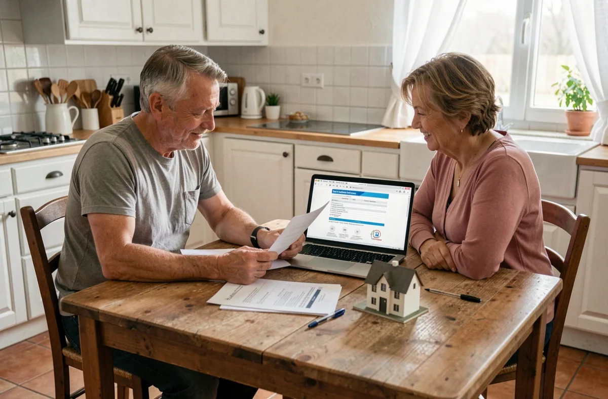 Couple consultant les aides et subventions pour une pompe à chaleur air-air en France